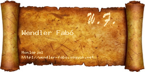 Wendler Fabó névjegykártya