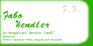 fabo wendler business card